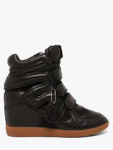Wedge Sneakers Mavis In Leather Steve madden Black women 11005696