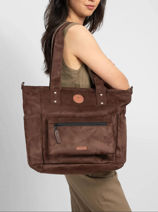 Tote Bag Medium Pro Cabaia Brown adventurer TOTEBAGM-vue-porte