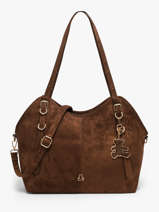Sac Port� �paule Surpique Lulu castagnette Marron surpique BAKI