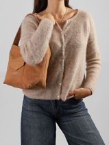 Sac Port� �paule Suedine Kba Polyester Lancaster Marron suedine kba 60-vue-porte
