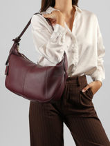 Large Leather Victoire Hobo Bag Lancel Violet victoire A13994-vue-porte