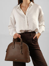Handbag Belleville Leather Lancel Brown belleville A13736-vue-porte