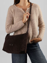Sac Bandouli�re Vintage Cuir Mila louise Marron vintage 23067V-vue-porte