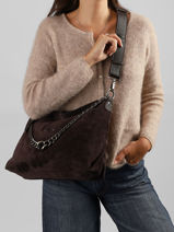 Shoulder Bag Vintage Leather Mila louise Brown vintage 3822VC1-vue-porte