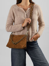 Shoulder Bag Vintage Leather Mila louise Beige vintage 3864VC1-vue-porte
