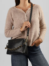 Shoulder Bag Vintage Leather Mila louise Black vintage 23673LE1-vue-porte