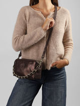 Sac Bandouli�re Mama Cuir Mila louise Marron vintage 23673X-vue-porte