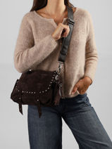 Shoulder Bag Vintage Leather Mila louise Brown vintage 3861DVCC-vue-porte