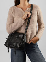 Shoulder Bag Vintage Leather Mila louise Black vintage 3917E1-vue-porte