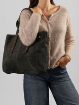 Sac Port� �paule Vintage Cuir Mila louise Vert vintage 3908PA1-vue-porte