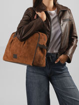 Sac Port� �paule A4 Vienne Cuir Basilic pepper Marron vienne BVIE04-vue-porte