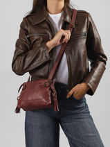 Shoulder Bag Cow Leather Basilic pepper Red cow BCOW82-vue-porte
