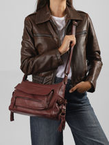 Shoulder Bag Cow Leather Basilic pepper Red cow BCOW86-vue-porte