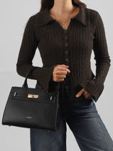 Satchel Saffiano David jones Black saffiano CM8609-vue-porte