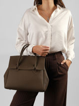 Top Handle Clara Leather Nathan baume Brown nathan 2-vue-porte