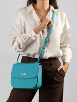 Sac Bandouli�re Ulysse Cuir Nathan baume Bleu odyssey 2-vue-porte