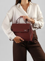 Sac Port� Main Louise Cuir Nubuck Nathan baume Rouge dynasty 1NG-vue-porte