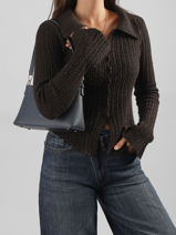Shoulder Bag Saffiano David jones Blue saffiano A-vue-porte