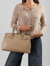 Satchel Th Joy Tommy hilfiger Beige th joy AW19067-vue-porte