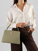 Leather Magnolia Top-handle Bag Nathan baume Green eden 3-vue-porte