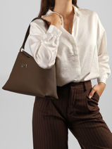 Sac Port� �paule Camelia Cuir Nathan baume Marron eden 5-vue-porte
