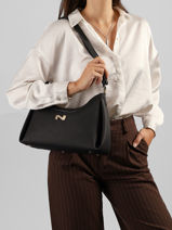 Sac Port� �paule Maia Cuir Nathan baume Noir nymphea 6-vue-porte