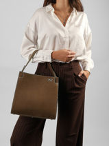 Sac � Main Elisabeth Cuir Nubuck Nathan baume Marron dynasty 4NG-vue-porte
