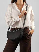 Sac Bandouli�re Lago Cuir Nathan baume Noir brasil 3-vue-porte