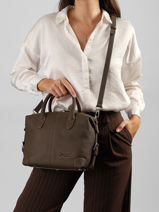 Sac Port� Main Clark Cuir Nathan baume Marron drive 1-vue-porte