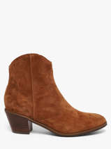 Bottines � Talon En Cuir Mam