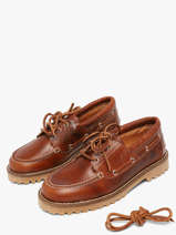 Boat Shoes In Leather Pavement Brown women 24324052