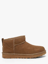 Boots In Leather Ugg Beige women 1180626