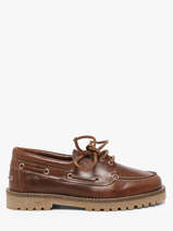 Chaussures Bateau En Cuir Pavement Marron women 24324052