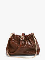 Shoulder Bag Shiny Sauvage Leather Milano Brown shiny sauvage SS26062