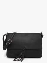 Sac Bandouli�re Grained Flora & co Noir grained F8045