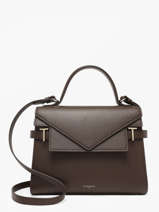 Medium Grained Leather Emilie Shoulder Bag Le tanneur Brown emily TEMI1014