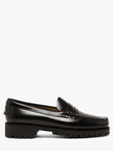 Mocassins Dan Lug En Cuir Cousu Main Sebago Noir women 7002IJ0