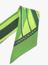 Longchamp Soie gots Scarf Green-vue-porte