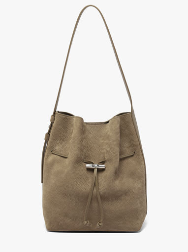 Longchamp Le roseau coulisse nubuck Sacs port� main Marron