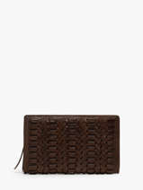 Wallet Leather Biba Brown heritage ELK3L