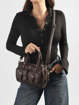 Shoulder Bag Bride Lulu castagnette Brown bride BADER-vue-porte