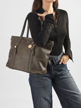 Sac Port� �paule A4 Zip Lulu castagnette Vert zip 2-vue-porte