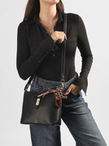 Shoulder Bag Fermoir Lulu castagnette Black fermoir BALKYS-vue-porte
