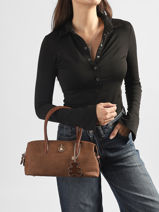 Sac Port� Main Cadenas Lulu castagnette Marron cadenas BARACK-vue-porte