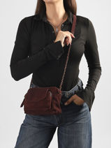 Leather Crossbody Bag Naina Pieces Red naina 17100639-vue-porte