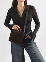 Sac Port� �paule Adeline Cuir Pieces Marron adeline 17166659-vue-porte