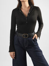 Ceinture Femme Cuir Pieces Noir laura 17125486-vue-porte