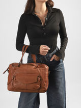 Shopper Fatima Leather Pieces Brown fatima 17090746-vue-porte