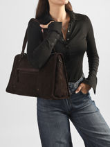 Sac Port� �paule Lula Pieces Marron lula 17168459-vue-porte