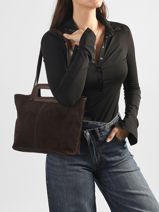 Shoulder Bag Adeline Leather Pieces Brown adeline 17166660-vue-porte